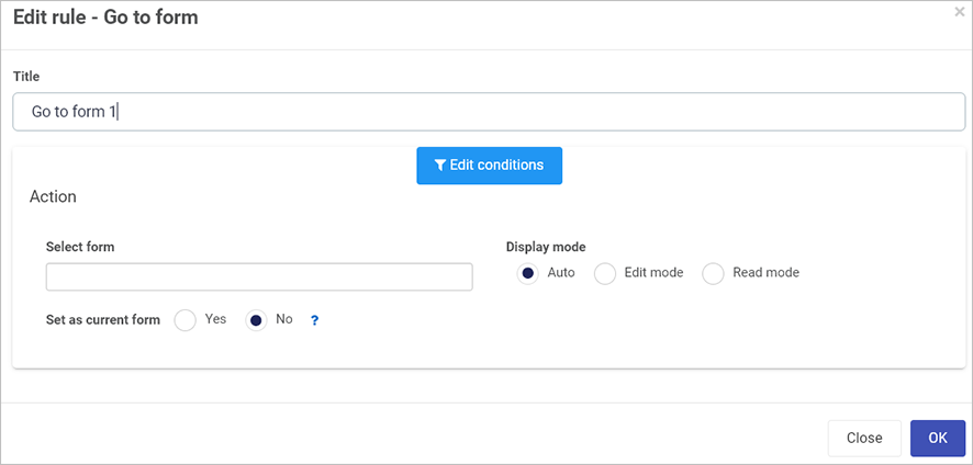 Go to form rule