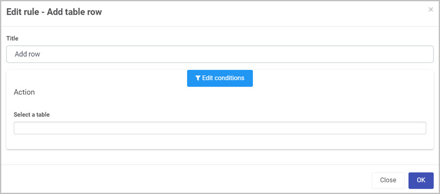 Edit rule - Add table row