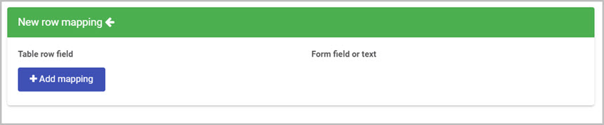 Empty new row mapping