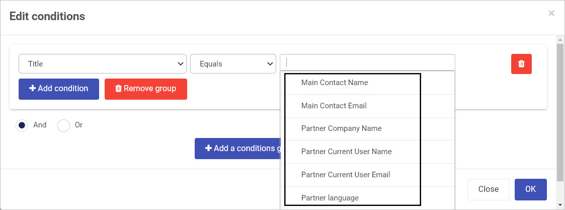 B2B form parameters