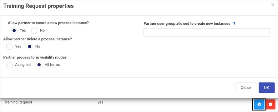 Edit selected shared process properties