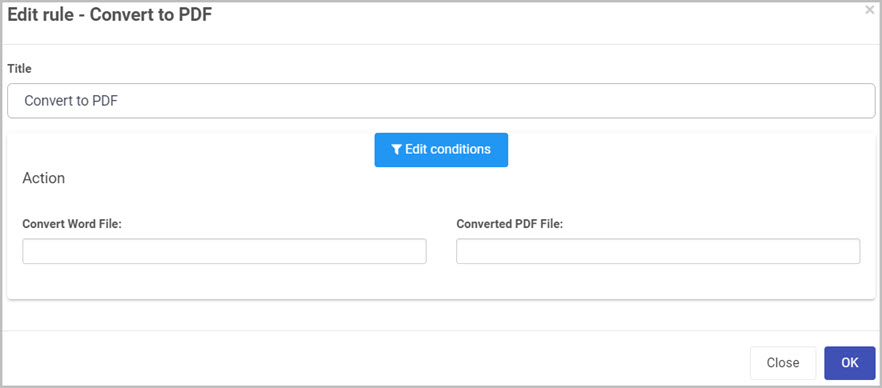 Edit rule - convert to PDF