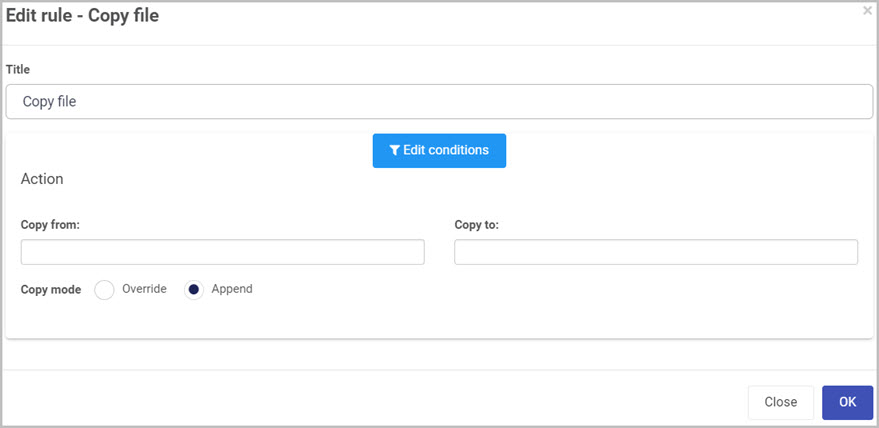 Edit rule - copy file