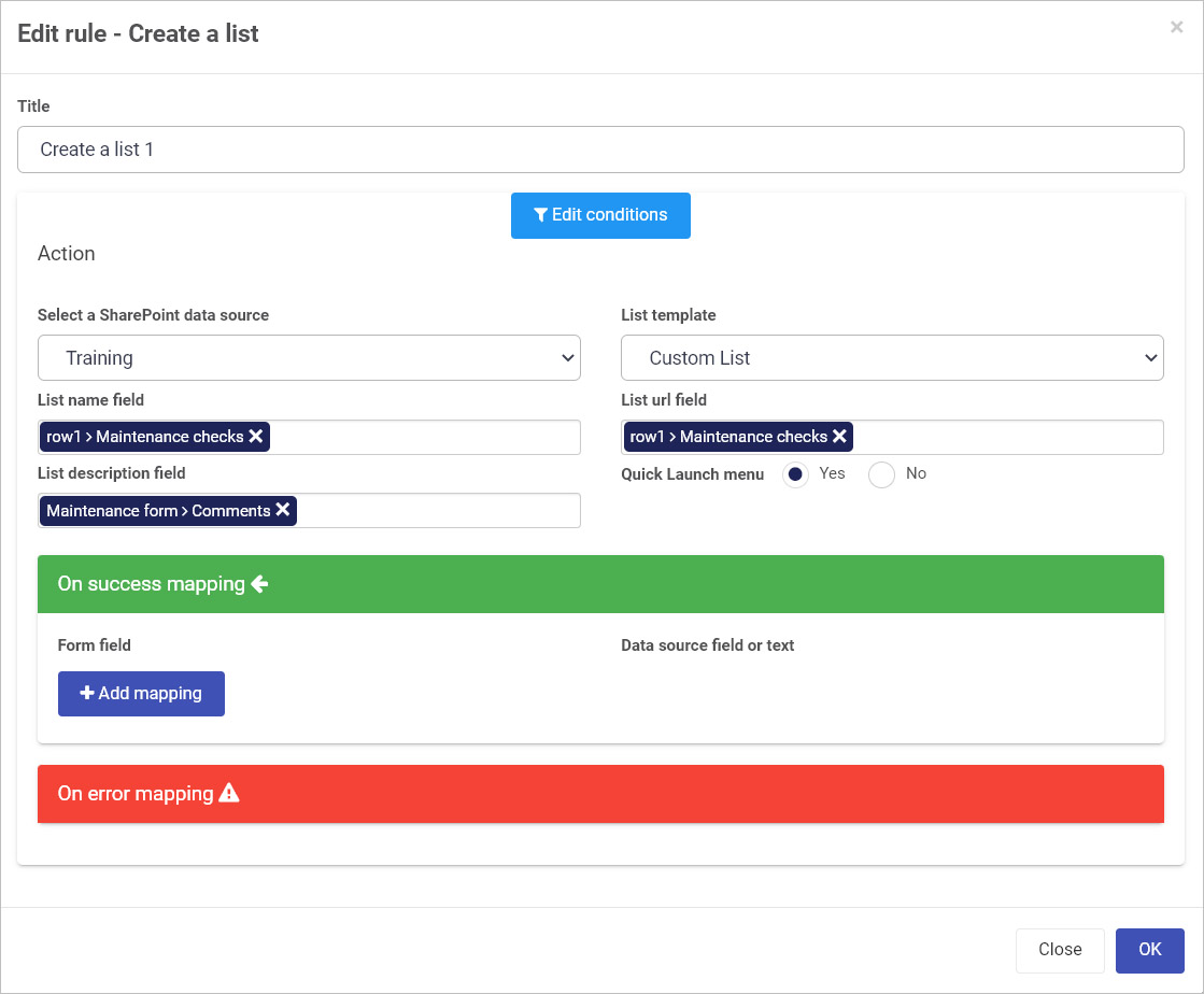 Create a list example with details