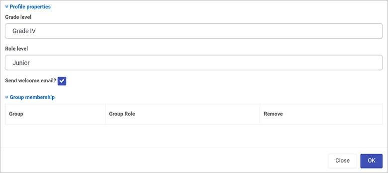User profile properties and group membership