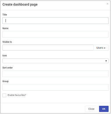 Create dashboard page