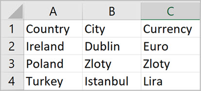 CSV file - excel