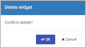 Dashboard Delete widget dialog