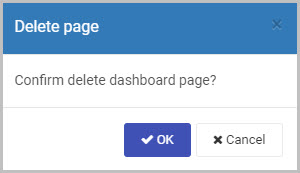 Delete dashboard dialog box