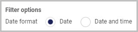 Dashboard Filter Widget date range filter options