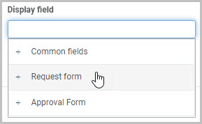 Dashboard filter widget select Display field example