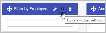 Dashboard Update widget settings button