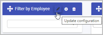 Select Dashboard Link widget Update configuration button
