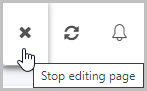 Dashboard stop editing page button