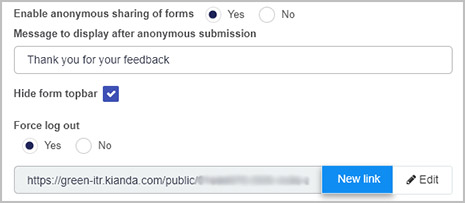 Anonymous Form Settings
