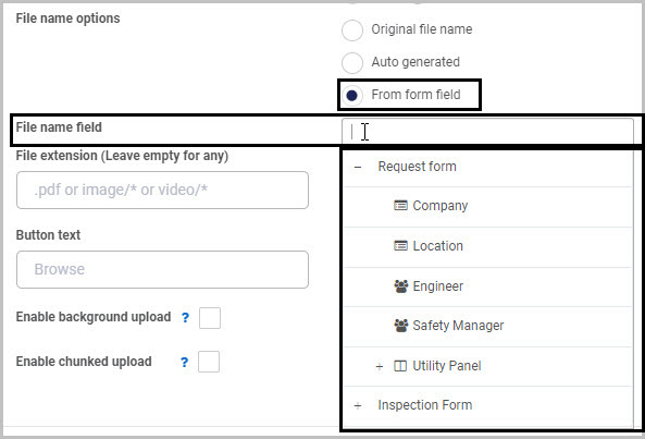 File name field