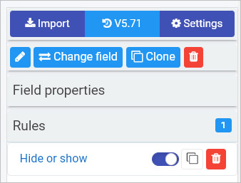 Hide or disable rule example