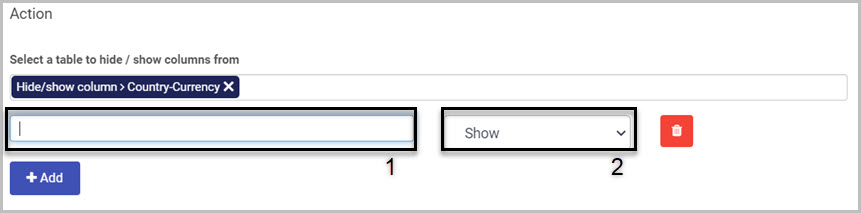 Select field and visible property