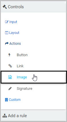 Actions menu insert Image