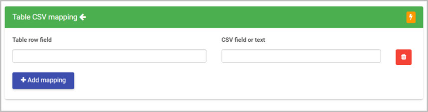 Import CSV mapping options