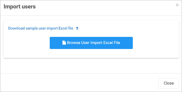Import users dialog box