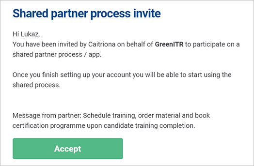 Invite partner email example