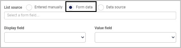 List field list source form data
