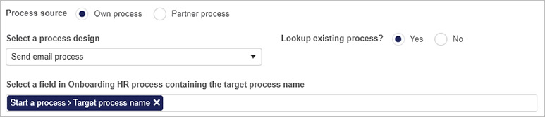 Lookup existing process option Yes