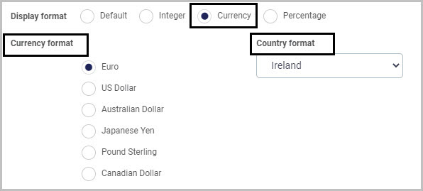 Number field currency options