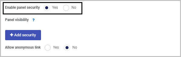 Enable Panel security