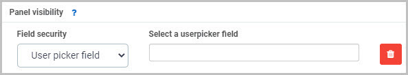 Panel security visibility limited to User picker field