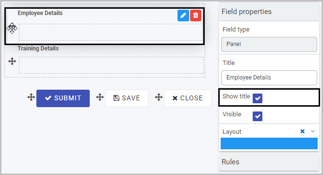 Panel layout control | Kianda low-code platform for business process ...