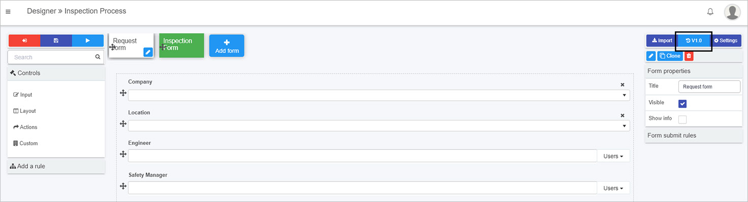 Process version history