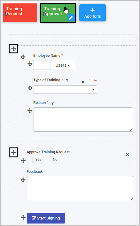 Select form to insert Richtext field