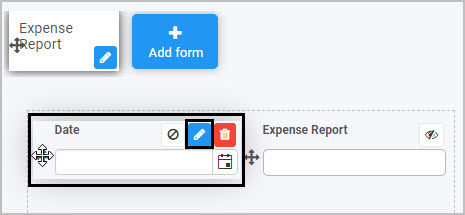 Select date field to edit