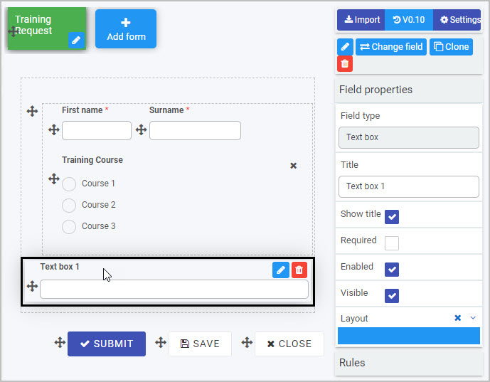 Select field to edit