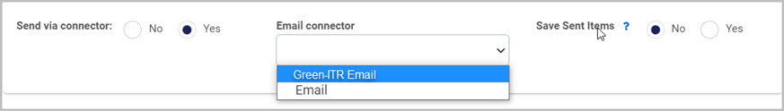 Email connector options