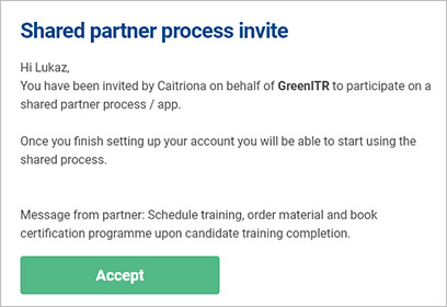 Invite partner email example
