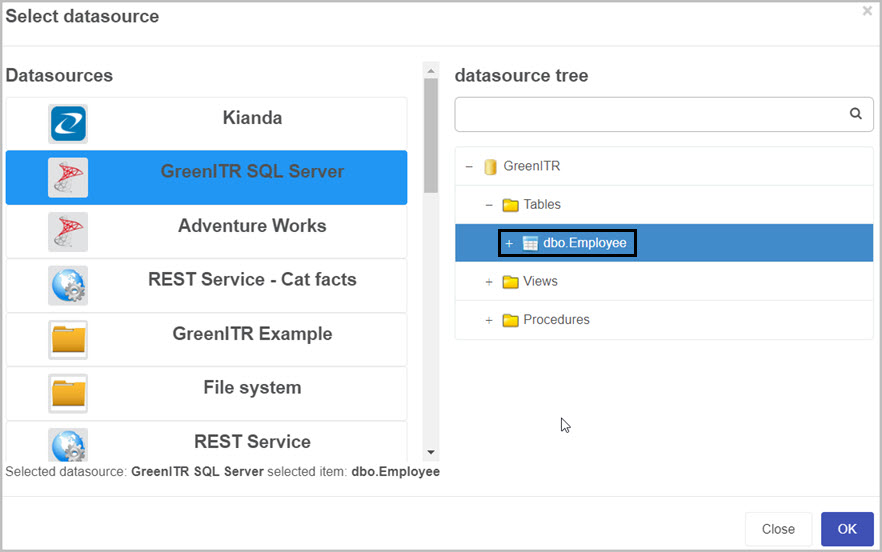 Connecting employee table to list field