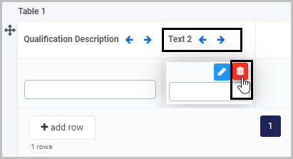 Delete Table column