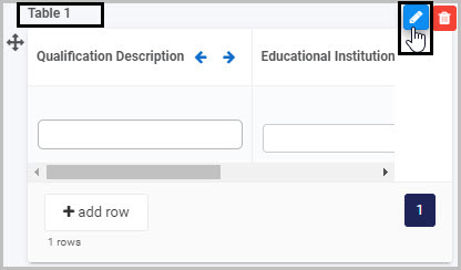 Select table field to edit