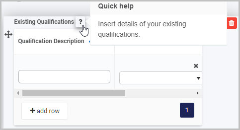 Table help text example