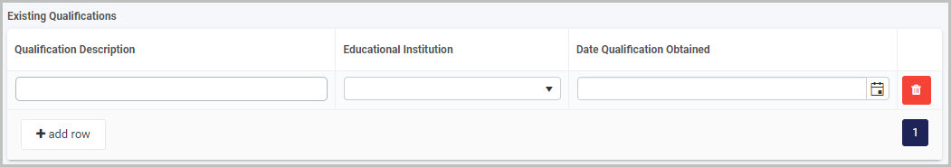 Table example training