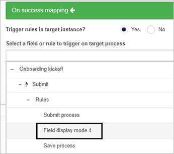 Trigger rule target process