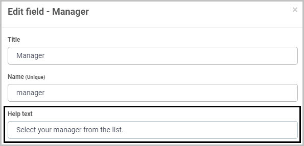 User picker field help text example dialog box