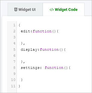 Widget code